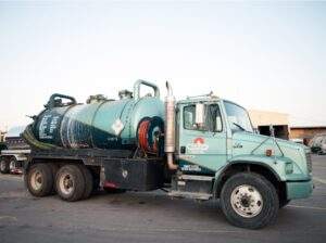 emergency response truck driving to job